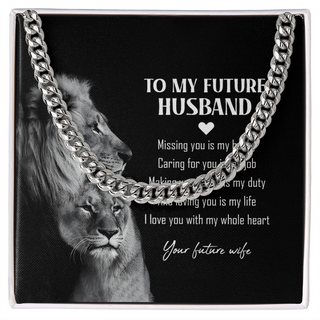 Necklace Gift For Him, Birthday Gift, Aniversary Gift - Family - To My Future Husband - I Love You With My Whole Heart