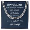 To My Soulmate I Want To Say I Love You Cuban Link Chain Necklace Gift For Him, Birthday Gift, Aniversary Gift