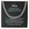 To My Man Necklace, Gift for Him, Cuban Chain, Anniversary Gift, Father's Day Gift, Fiance, Boyfriend, Husband, Romantic Birthday Gifts