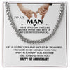 To My Man Silver Adult Chain Necklace Gift, Romantic 1st Anniversary Gifts for Him, Jusband Gifts
