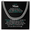 To My Man Necklace, Gift for Him, Cuban Chain, Anniversary Gift, Father's Day Gift, Fiance, Boyfriend, Husband, Romantic Birthday Gifts