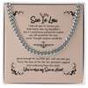 Happy Graduation Son In Law Cuban Chain Necklace, Gift For Him, Men's Chain Necklace, Future Son In Law Birthday Gift on Wedding Day, Sentimental Son Gifts