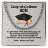 Happy Graduation Graduation Gift for Son from Mom and Dad Cuban Link Chain Necklace