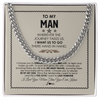 Personalized To My Man Cuban Necklace Wherever The Journey Takes Us Boyfriend Husband Birthday Anniversary Day Christmas Customized Gift Box Message Card