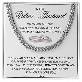 Men Silver Adult Chain Necklace for My Future Husband, Engagement Gift for Future Husband