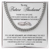 Men Silver Adult Chain Necklace for My Future Husband, Engagement Gift for Future Husband