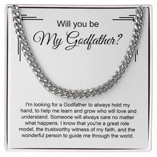 Will You Be My Godfather? Godfather Proposal Gift Necklace for Men Adults Size