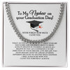 Happy Graduation, Grad Gift for Nephew, Nephew Graduation Gift from Aunt, High School College Nephew Graduation Gift, Nephew's Grad, Cuban Chain Necklace