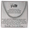To My Man Cuban Chain Necklace, My King Message Card, Jewelry for Him Romantic, Best Jewelry for Men, Birthday Gifts for Him, Valentines Day