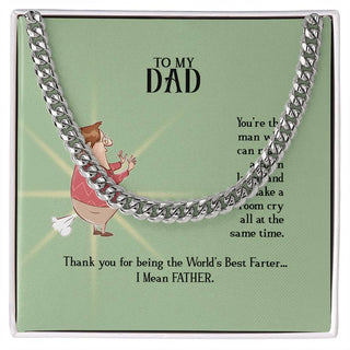 Cuban Link Chain to Dad Necklace Gift For Him, Birthday Gift, Aniversary Gift