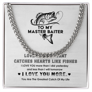 Necklace Gift For Him, Birthday Gift, Aniversary Gift - Fishing - To My Master Baiter - I Love You