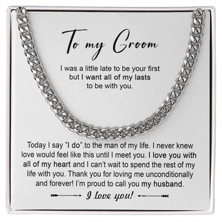 Silver Adult Chain Necklace for My Groom, Wedding Gift, Groom Wedding Present from Bride