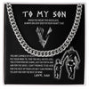 Personalized To My Son Viking Cuban Link Chain Necklace Gifts For Son From Dad Mom - Son Necklace For Birthday Father's Day - You Either Win Or Learn