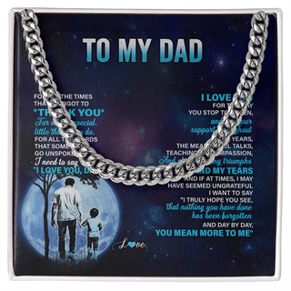 Personalized To My Dad Necklace From Son Thank You Day By Day Dad Birthday Gifts Fathers Day Christmas Customized Gift Box Message Card