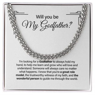 Will You Be My Godfather? Godfather Proposal Gift Necklace for Men Adults Size