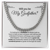 Will You Be My Godfather? Godfather Proposal Gift Necklace for Men Adults Size