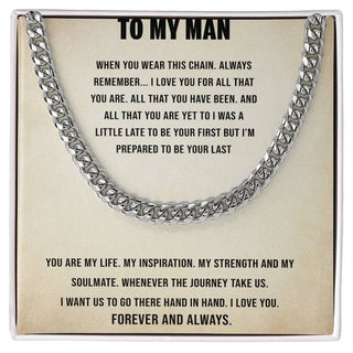 Happy Graduation To My Man Promise Necklace, Cuban Chain for Him, Romantic birthday gifts for him, Best Jewelry for men, To my boyfriend, Anniversary Jewelry