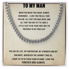 Happy Graduation To My Man Promise Necklace, Cuban Chain for Him, Romantic birthday gifts for him, Best Jewelry for men, To my boyfriend, Anniversary Jewelry