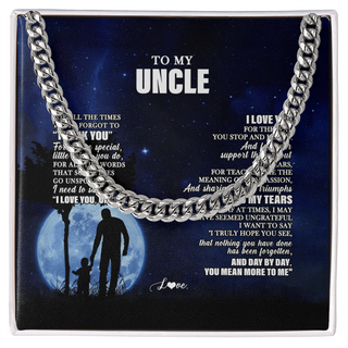 Personalized To My Uncle Necklace From Nephew Niece Thank You Grateful Love Uncle Birthday Gifts Fathers Day Christmas