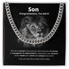 Son, You did it Cuban Link Chain Necklace Graduation Necklace Gift For Him, Birthday Gift, Aniversary Gift