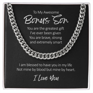 Happy Graduation Men's Cuban Link Chain for Bonus Son with Heartfelt Message Card in Luxury Box | Perfect Gift from Step Mom or Step Dad