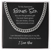 Happy Graduation Men's Cuban Link Chain for Bonus Son with Heartfelt Message Card in Luxury Box | Perfect Gift from Step Mom or Step Dad