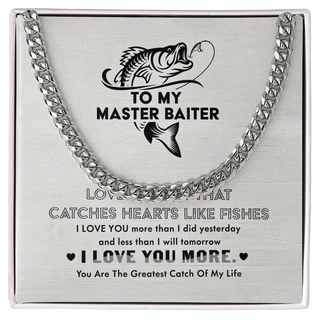 Necklace Gift For Him, Birthday Gift, Aniversary Gift - Fishing - To My Master Baiter - I Love You
