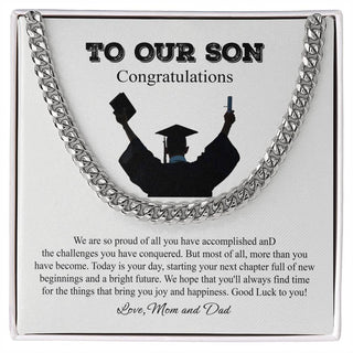 Happy Graduation Best Graduation Gifts for Son from Parent, Cuban Chain Necklace for Son Graduation, Graduation Gift High School Guy, Graduation Gift 2023