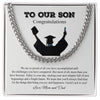 Happy Graduation Best Graduation Gifts for Son from Parent, Cuban Chain Necklace for Son Graduation, Graduation Gift High School Guy, Graduation Gift 2023