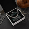 To My Man Necklace, Gift for Him, Cuban Chain, Anniversary Gift, Father's Day Gift, Fiance, Boyfriend, Husband, Romantic Birthday Gifts