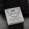 To My Man Cuban Chain Necklace, My King Message Card, Jewelry for Him Romantic, Best Jewelry for Men, Birthday Gifts for Him, Valentines Day