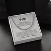 Final To My Man Cuban Chain Necklace, My King Message Card, Jewelry for Him Romantic, Best Jewelry for Men, Birthday Gifts for Him, Valentines Day