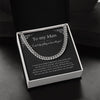 To my man gifts, to my man necklaces gift, romantic gift for husband, cuban link chain for men gift for boyfriend romantic, couple gifts, fiance gifts Necklace valentines day gifts for him HG