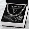 Personalized To My Son Viking Cuban Link Chain Necklace Gifts For Son From Dad Mom - Son Necklace For Birthday Father's Day - You Either Win Or Learn