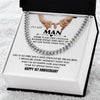 To My Man Silver Adult Chain Necklace Gift, Romantic 1st Anniversary Gifts for Him, Jusband Gifts