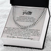 To My Man Cuban Chain Necklace, My King Message Card, Jewelry for Him Romantic, Best Jewelry for Men, Birthday Gifts for Him, Valentines Day