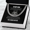 Personalized Cuban Link Chain Necklace Gift For Son - To My Son Lion Never Stop Believe In Yourself Just Go Forth Cuban Link Chain Necklace