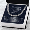 Cuban Chain Necklace for My Man, Gift for Husband Love You To The Moon, Meaningful Anniversary