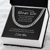 Happy Graduation Men's Cuban Link Chain for Bonus Son with Heartfelt Message Card in Luxury Box | Perfect Gift from Step Mom or Step Dad