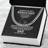 To My Bonus Dad-Stainless Steel Cuban Chain Necklace Necklace Gift For Him, Birthday Gift, Aniversary Gift