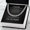 To My Dad I Want To Say I Love You Cuban Link Chain Necklace Gift Father's Day Gift