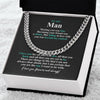 To My Man Necklace, Gift for Him, Cuban Chain, Anniversary Gift, Father's Day Gift, Fiance, Boyfriend, Husband, Romantic Birthday Gifts