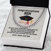 Happy Graduation Graduation Gift for Son from Mom and Dad Cuban Link Chain Necklace