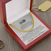 To My Man Cuban Chain Necklace, My King Message Card, Jewelry for Him Romantic, Best Jewelry for Men, Birthday Gifts for Him, Valentines Day