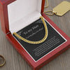 To my man gifts, to my man necklaces gift, romantic gift for husband, cuban link chain for men gift for boyfriend romantic, couple gifts, fiance gifts Necklace valentines day gifts for him HG