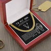 Personalized To My Son Viking Cuban Link Chain Necklace Gifts For Son From Dad Mom - Son Necklace For Birthday Father's Day - You Either Win Or Learn