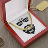 Gifts For Men, Bad Ass Bearded Dad, Silver Adult Chain Necklace, Gift for Father's Day