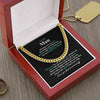 To My Man Necklace, Gift for Him, Cuban Chain, Anniversary Gift, Father's Day Gift, Fiance, Boyfriend, Husband, Romantic Birthday Gifts