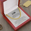 To My Man Cuban Chain Necklace, My King Message Card, Jewelry for Him Romantic, Best Jewelry for Men, Birthday Gifts for Him, Valentines Day
