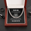 Personalized Cuban Link Chain Necklace Gift For Son - To My Son Lion Never Stop Believe In Yourself Just Go Forth Cuban Link Chain Necklace